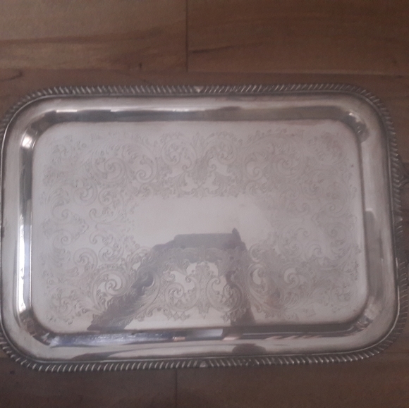 GUILDCRAFT SILVERSMITH 4119 SERVING TRAY,HEAVY,APPROX 25"×15" +HANDLES ANTIQUE